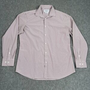 Mizzen + Main Maroon Windowpane Leeward Trim Fit Dress Shirt Men's‎ Size XXL